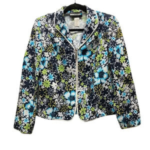 Vintage Requirements Floral Blazer Jacket, Size‎ 10, Textured Colorful Cotton